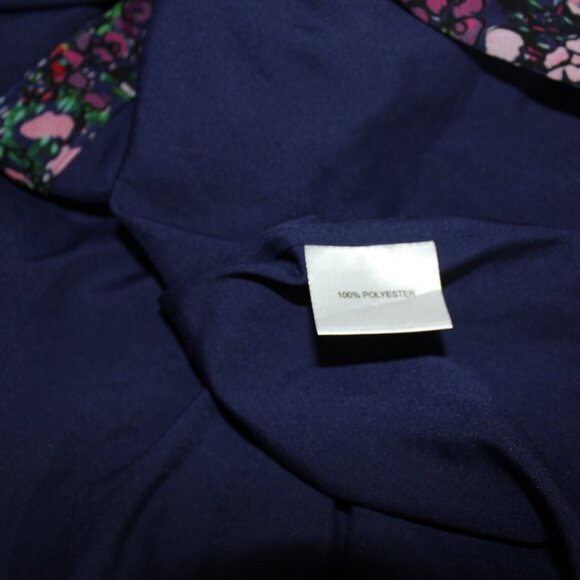 Saloni Bea Watercolor Blue Floral Button up lined Dress woman's US 8 - Picture 7 of 8